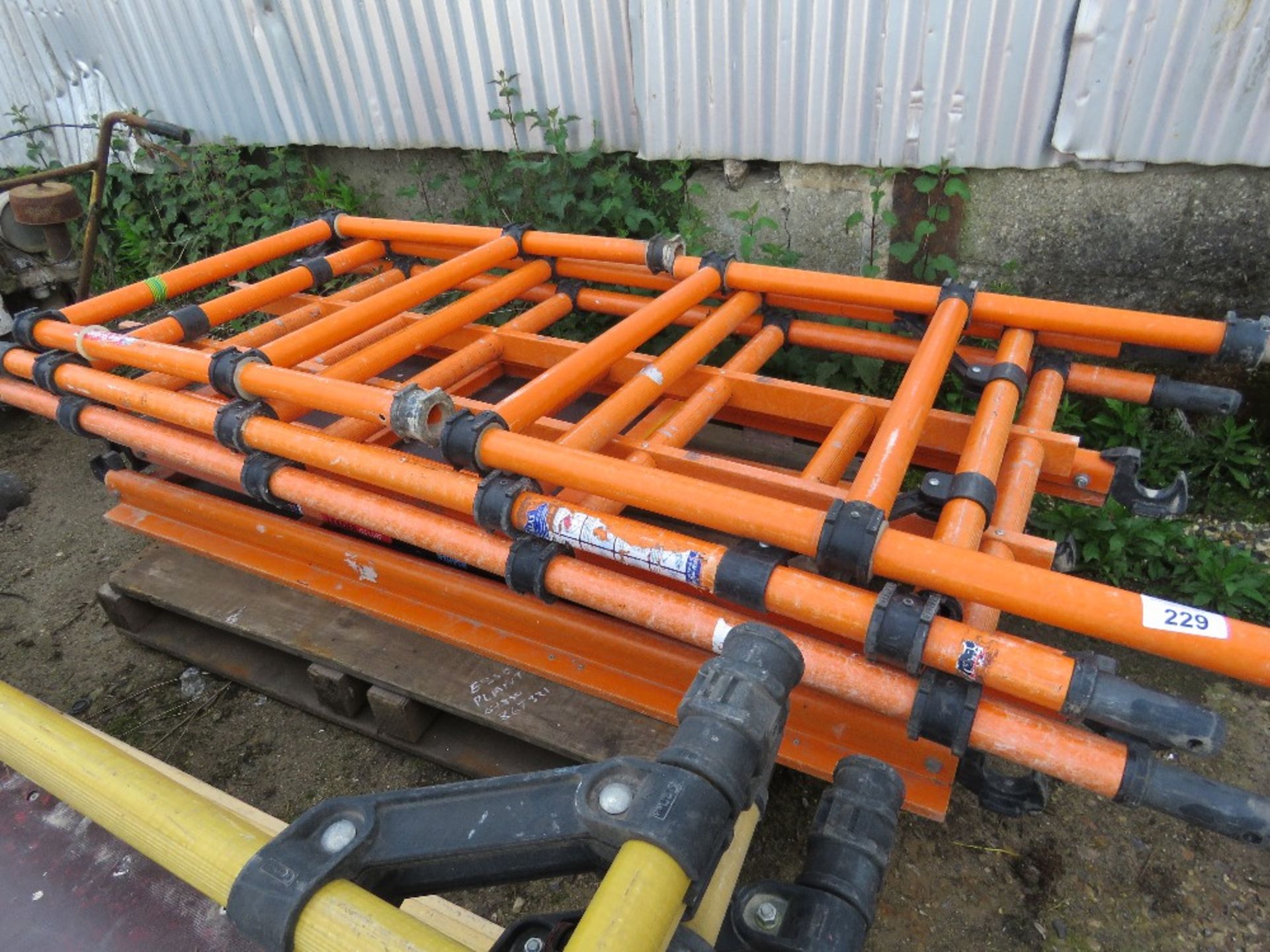 GRP ORANGE COLOURED SCAFFOLD TOWER PARTS AS SHOWN.....THIS LOT IS SOLD UNDER THE AUCTIONEERS MARGIN