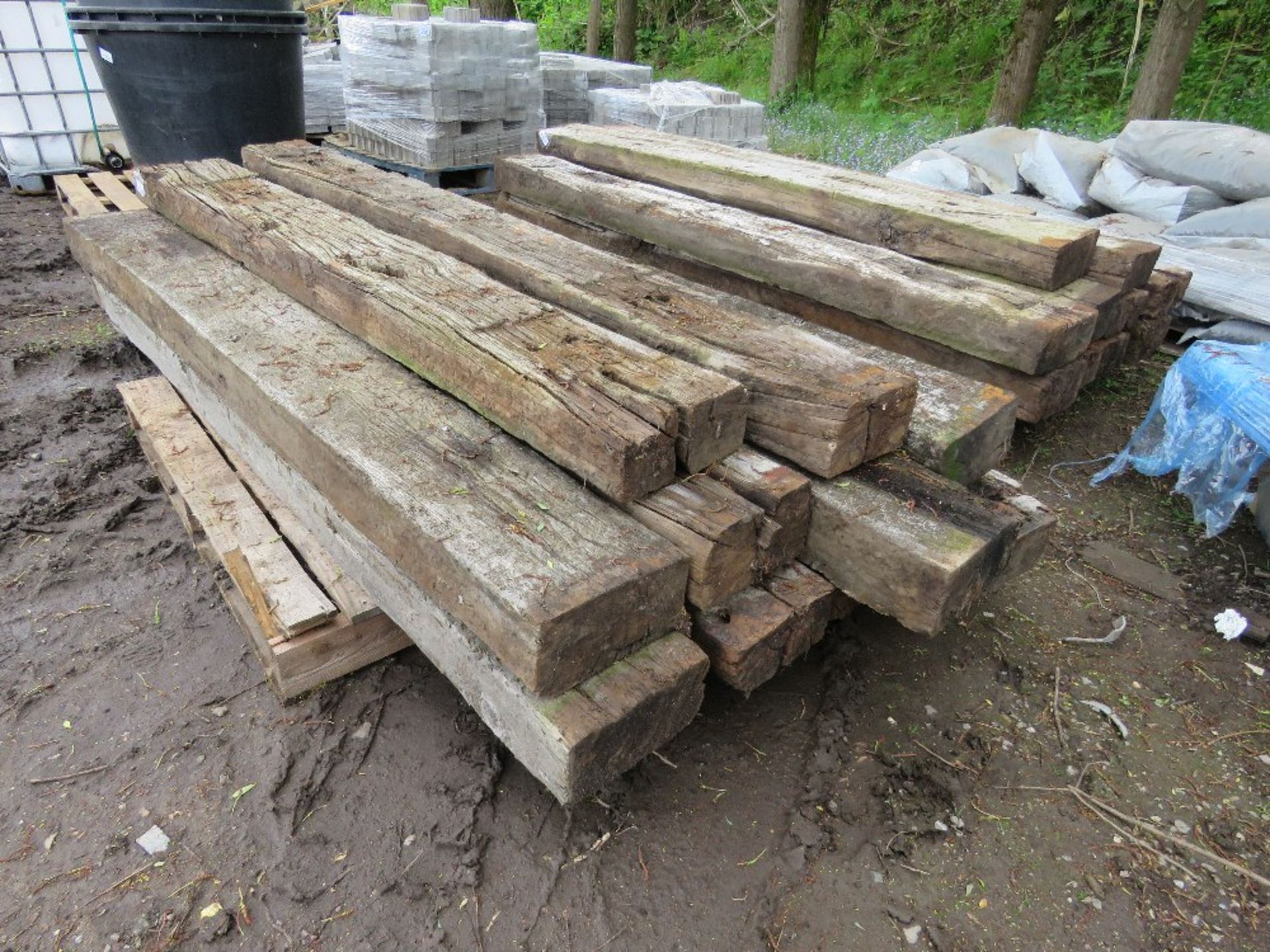 10NO TIMBER RAILWAY SLEEPERS.....THIS LOT IS SOLD UNDER THE AUCTIONEERS MARGIN SCHEME, THEREFORE NO - Image 2 of 4