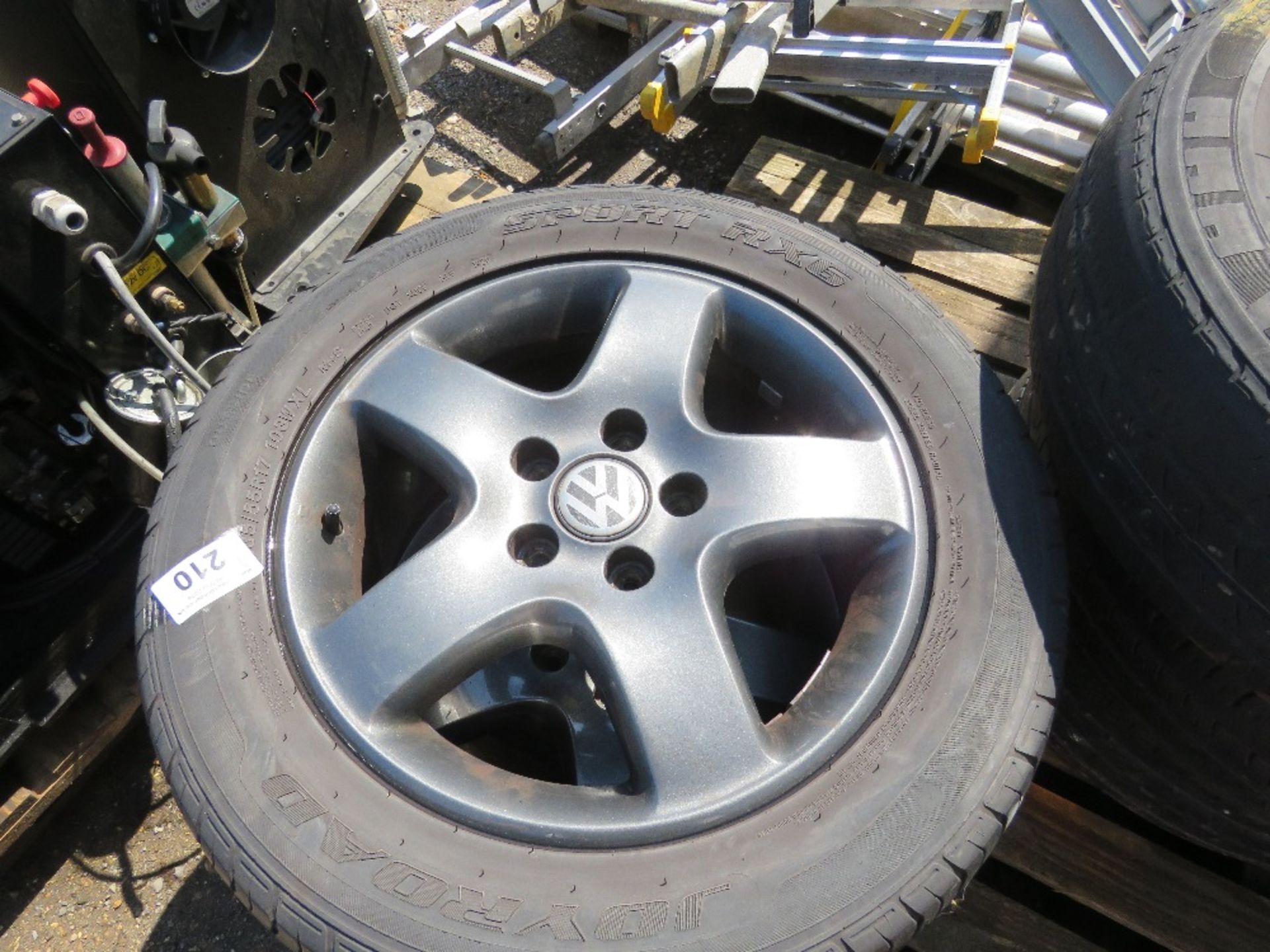 5NO ASSORTED VW WHEELS AND TYRES. - Image 2 of 8