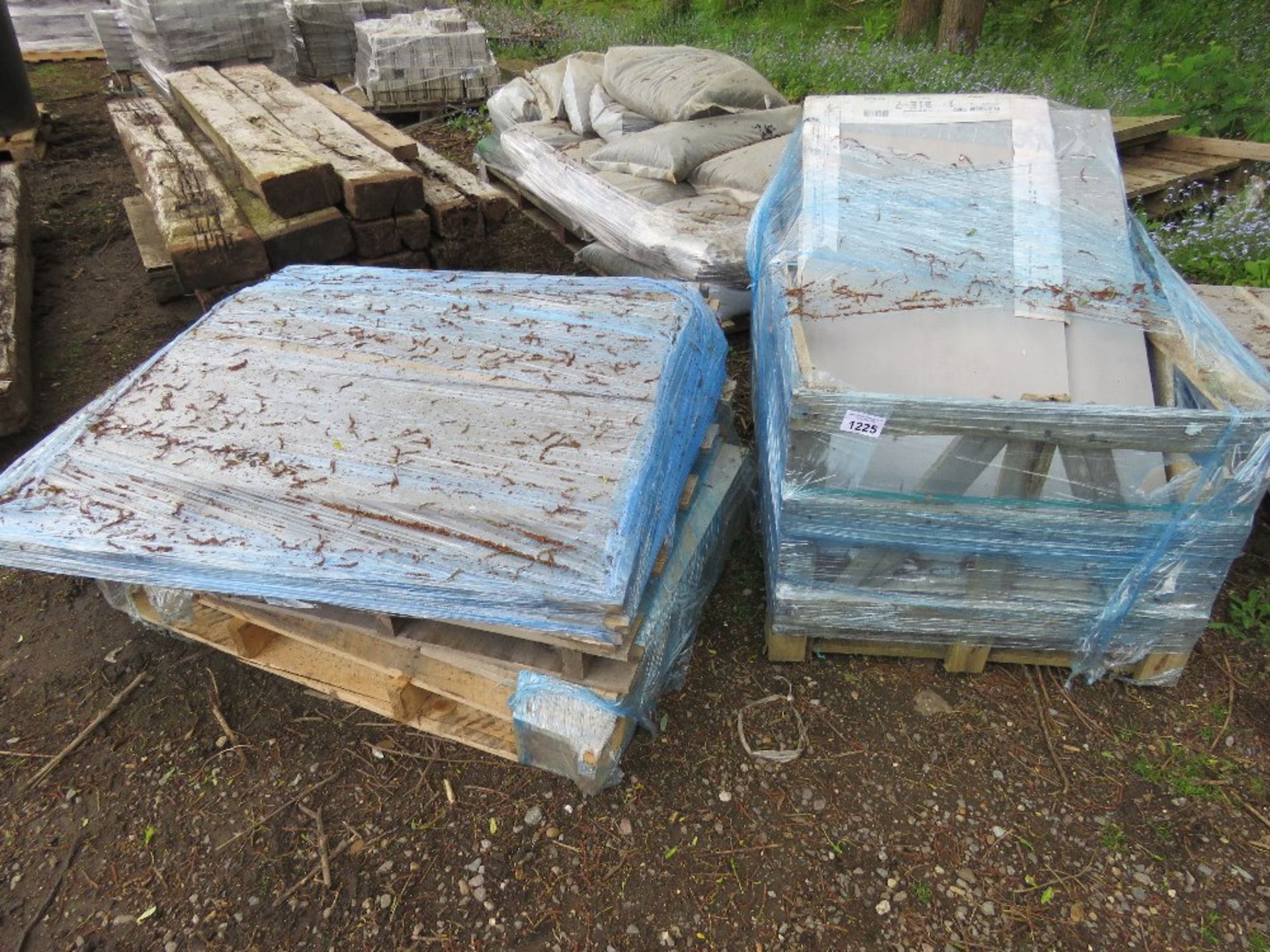 3 X PALLETS/STILLAGES CONTAINING ASSORTED PAVING SLABS/TILES.....THIS LOT IS SOLD UNDER THE AUCTIONE
