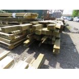 2 X BUNDLES OF TREATED FENCING TIMBERS, POSTS AND BOARDS AS SHOWN, 7-10FT LENGTH APPROX.