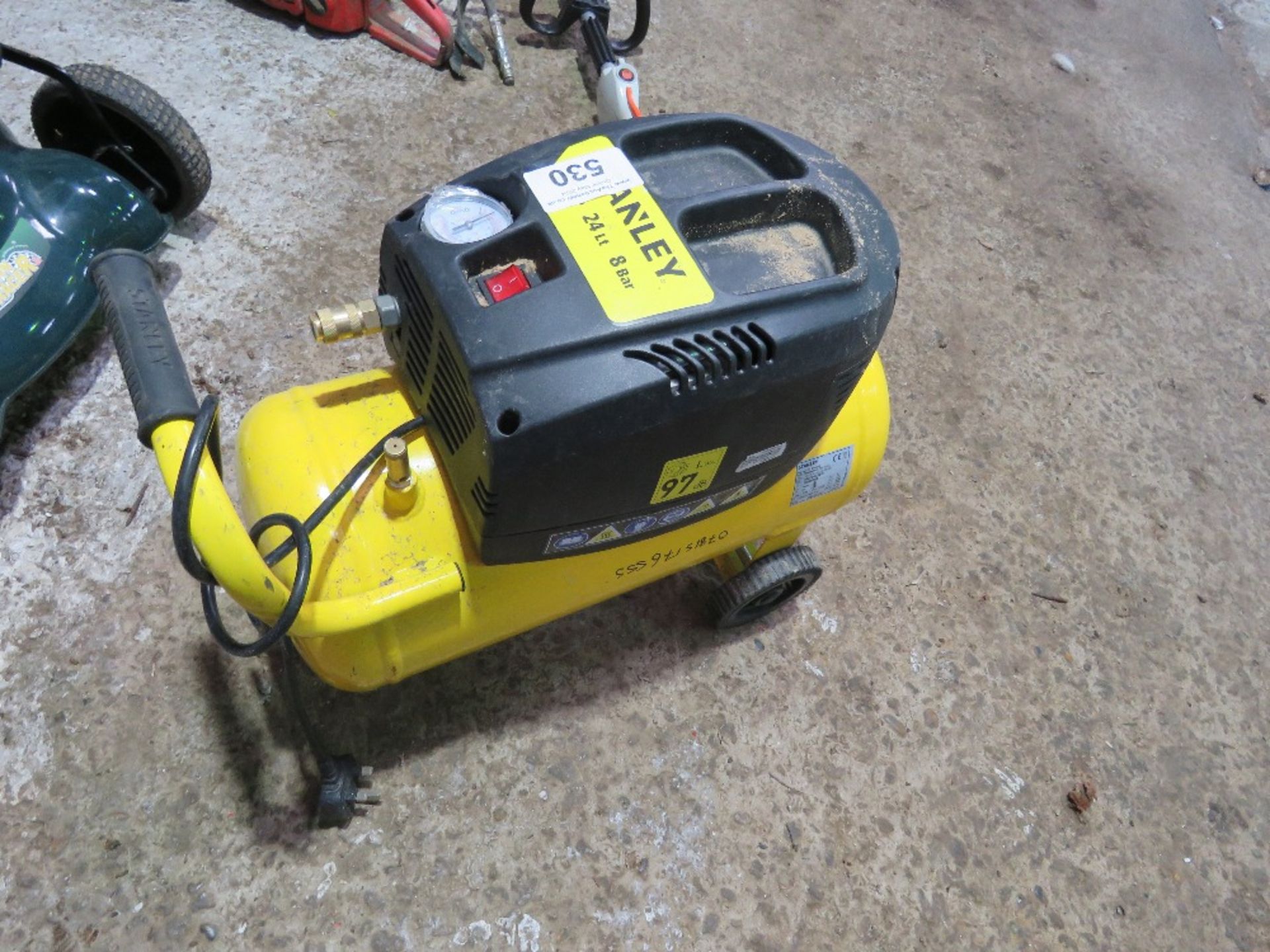 STANLEY 240VOLT POWERED COMPRESSOR.....THIS LOT IS SOLD UNDER THE AUCTIONEERS MARGIN SCHEME, THEREFO - Image 2 of 4