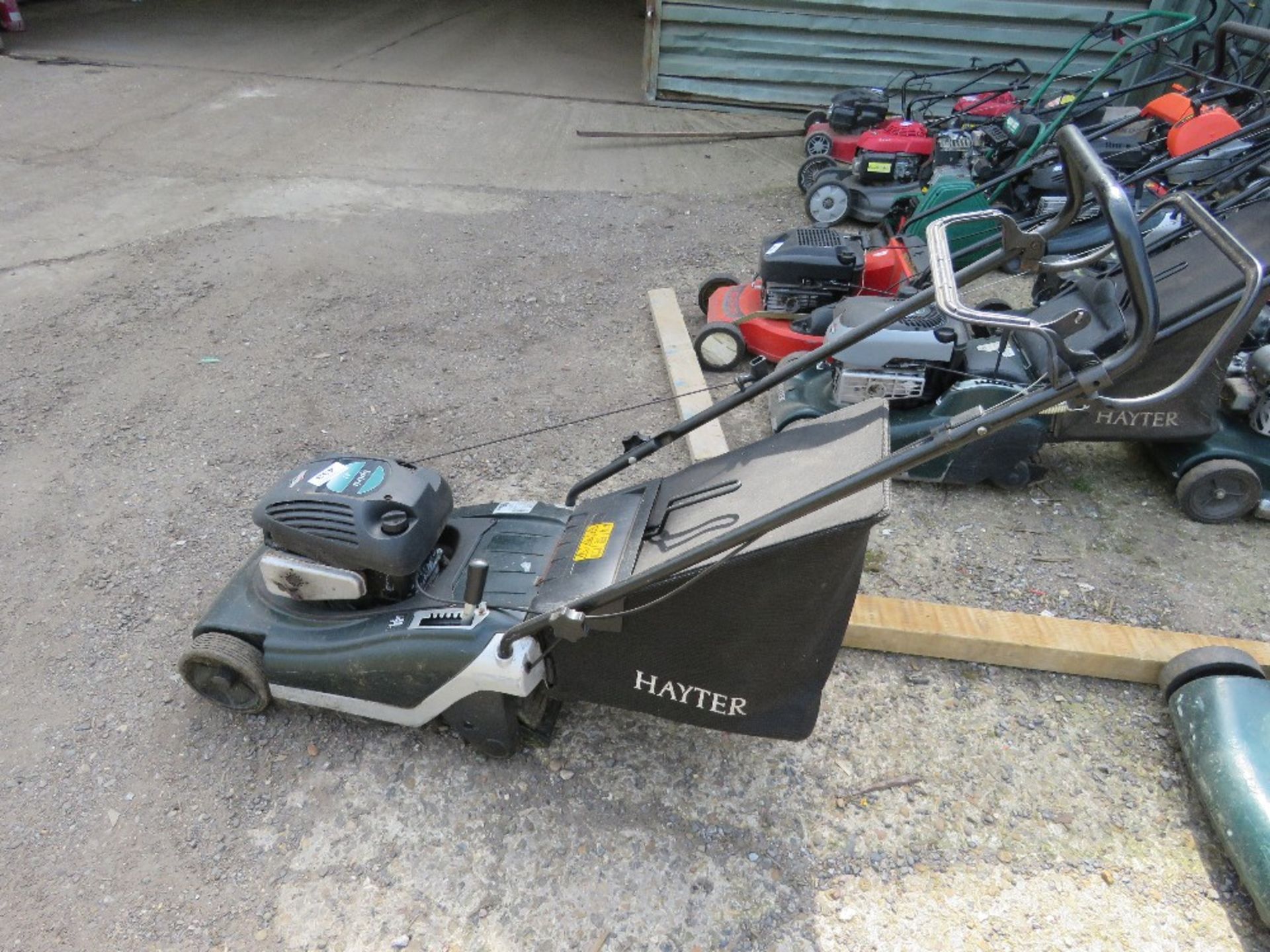 HAYTER SPIRIT 41 PETROL ENGINED MOWER WITH REAR ROLLER AND COLLECTOR. ....THIS LOT IS SOLD UNDER THE