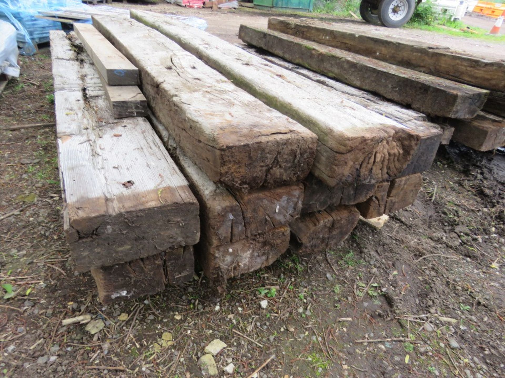 10NO TIMBER RAILWAY SLEEPERS.....THIS LOT IS SOLD UNDER THE AUCTIONEERS MARGIN SCHEME, THEREFORE NO - Image 2 of 4