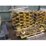 10NO RAIL LINK TROLLIES PLUS HAND RAILS AND 6NO RAIL LINK SCAFFOLD ATTACHMENT BRACKETS.