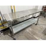 Rolling Stainless Steel Prep Table - 6ft x 2ft