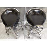 LOT OF 2 SADDLE ROLLING STOOLS