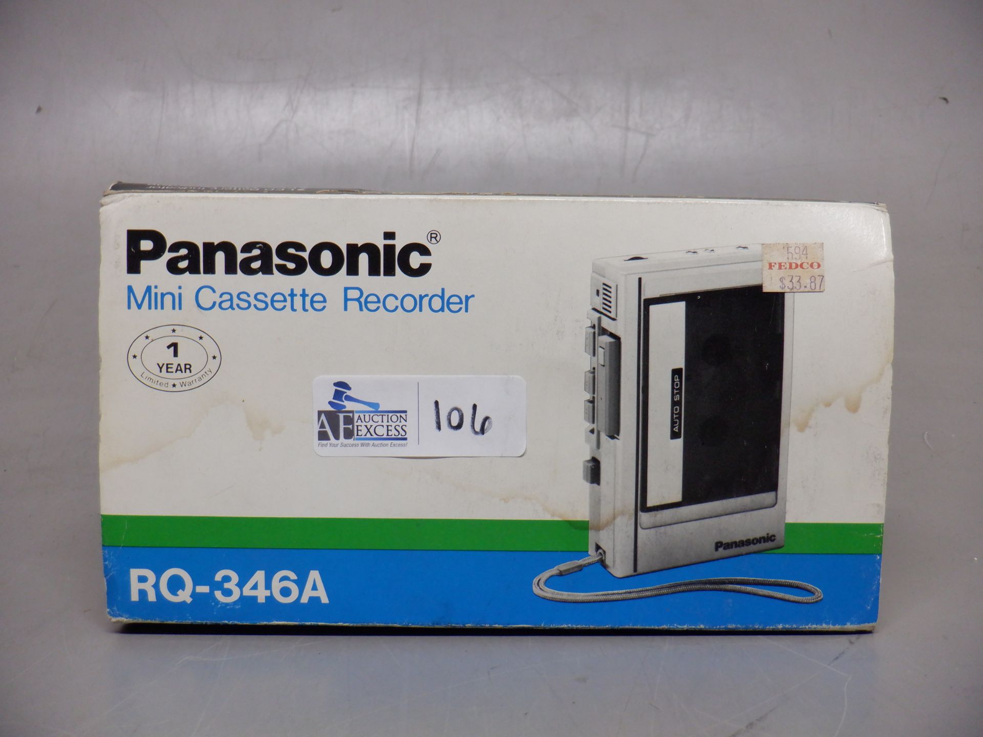 PANASONIC MINI CASSETTE RECORDER RQ-346A IN ORIGINAL BOX
