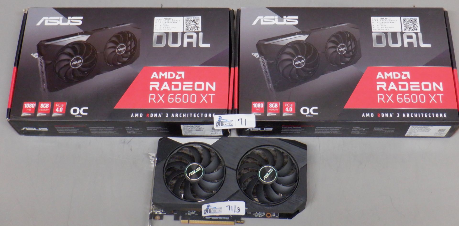 LOT OF 2 ASUS AMD RADEON