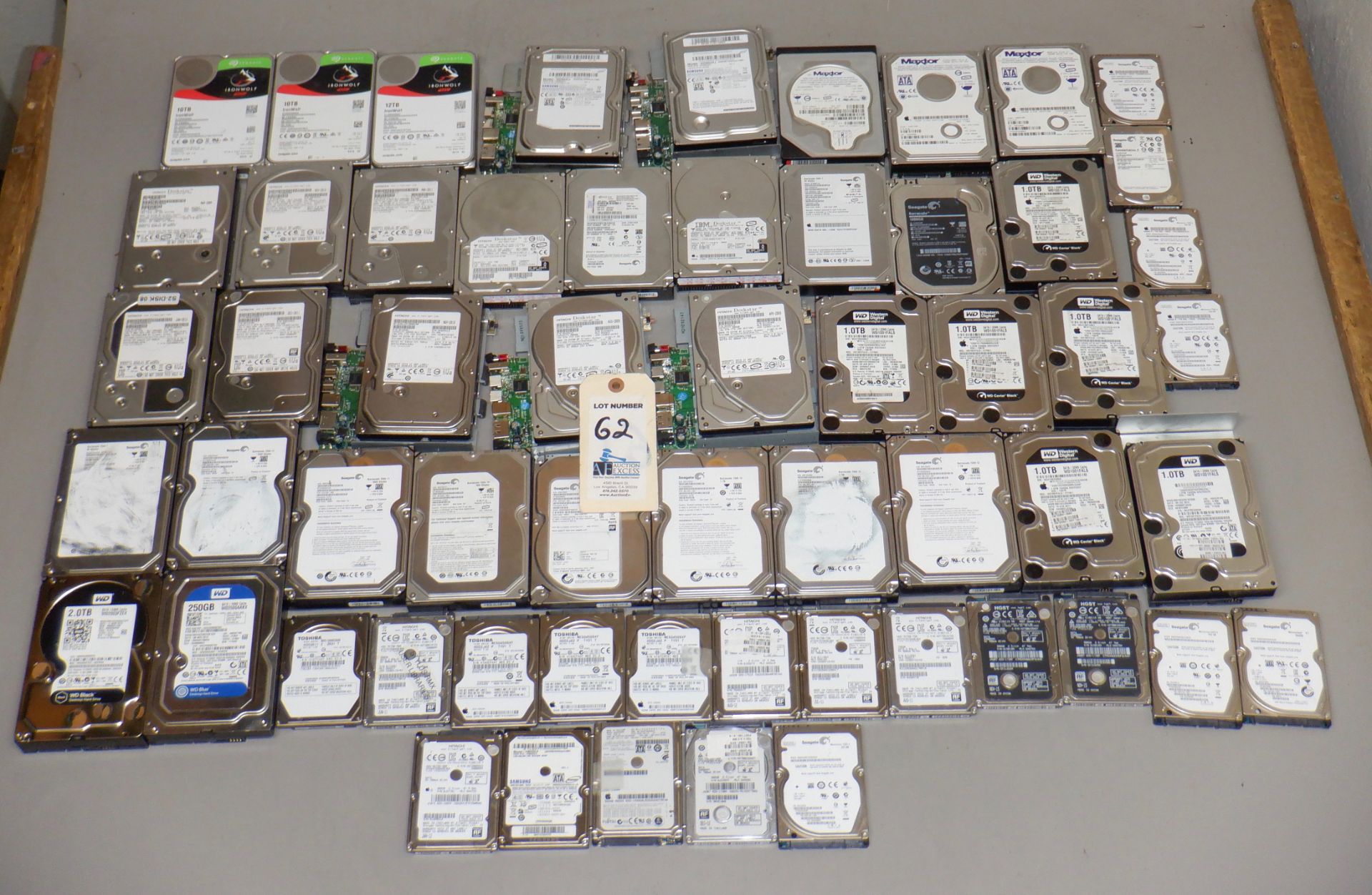 BOX HARD DRIVES APPX 56 PIECES