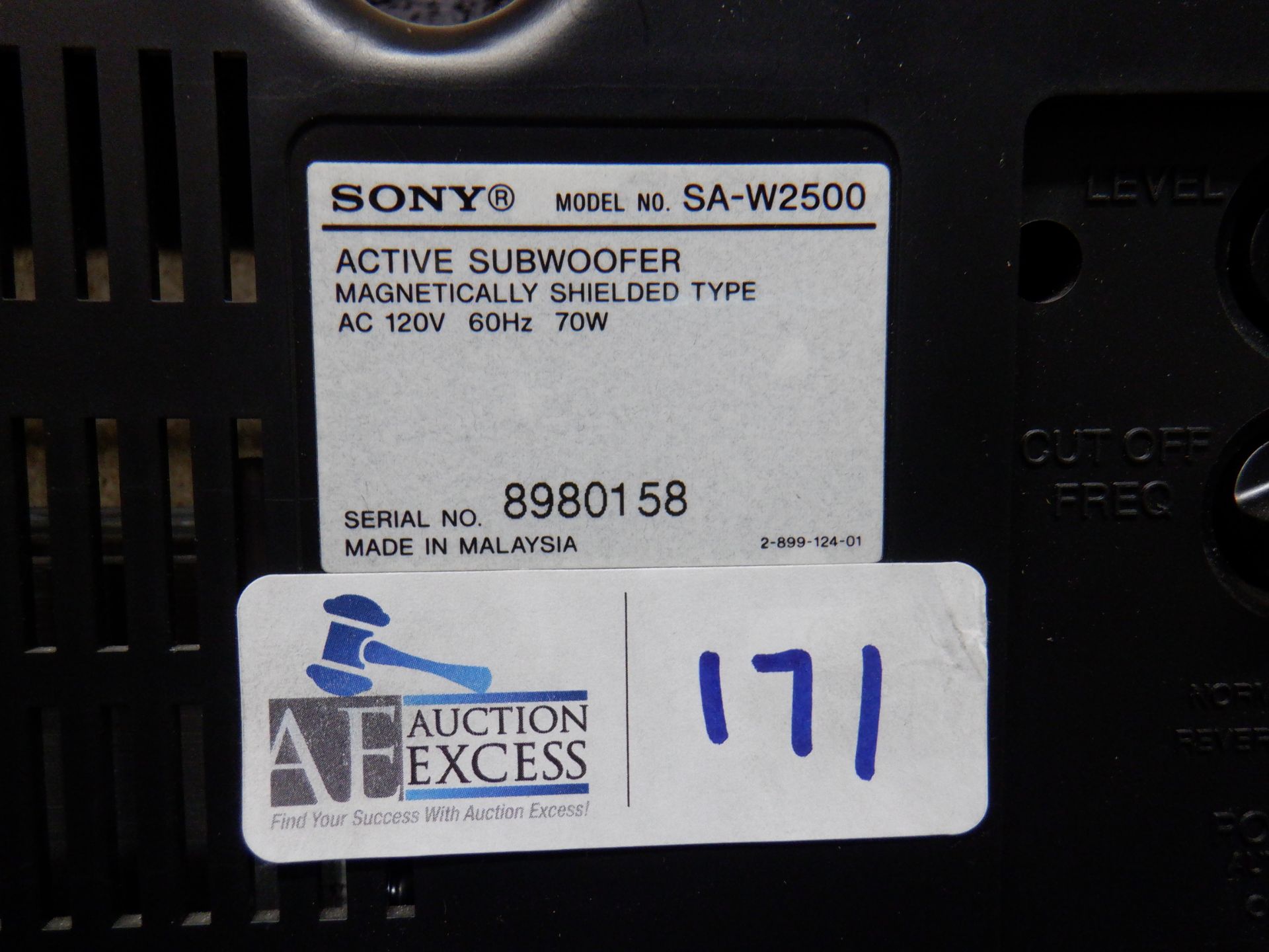 LOT OF 2 SONY ACTIVE SUBWOOFERS SA-W2500 - Image 3 of 4