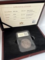 Silver St George and the Dragon Queen Victoria jubilee head silver crown coin boxed