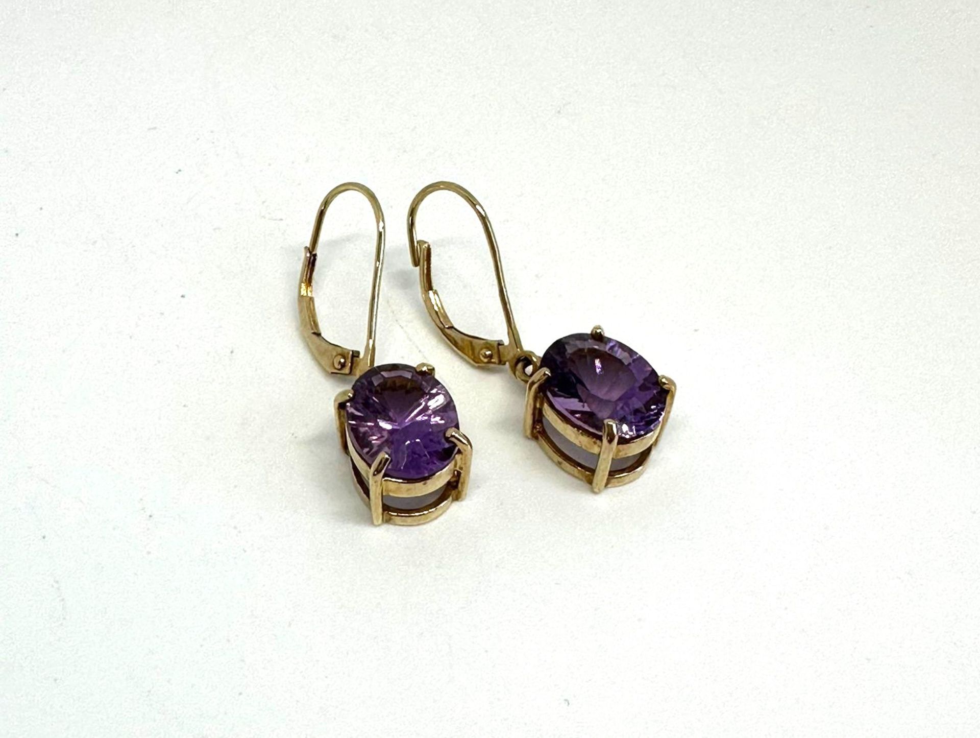 9ct gold amethyst earrings