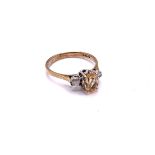 9ct gold topaz and diamond ring