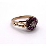 9ct gold ruby and diamond ring