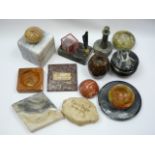 Various polished stone items