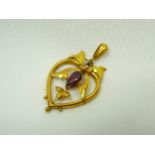 Gold And Amethyst Pendant