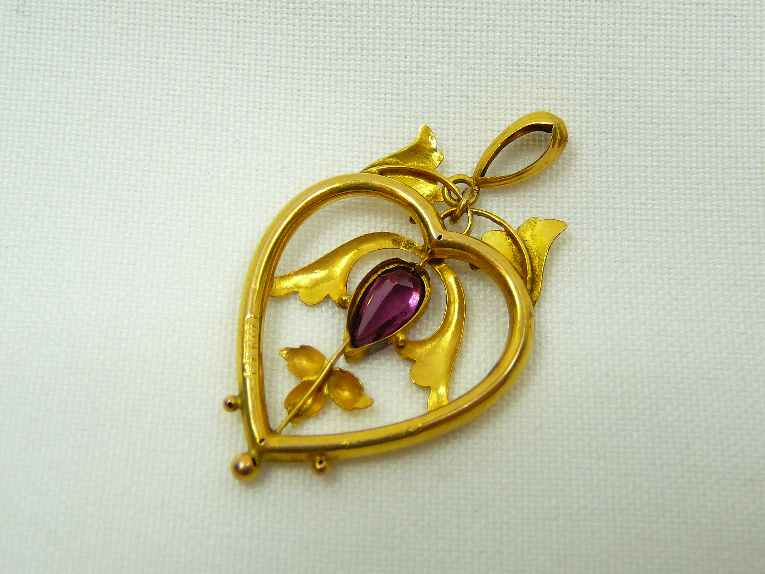 Gold And Amethyst Pendant - Image 2 of 2