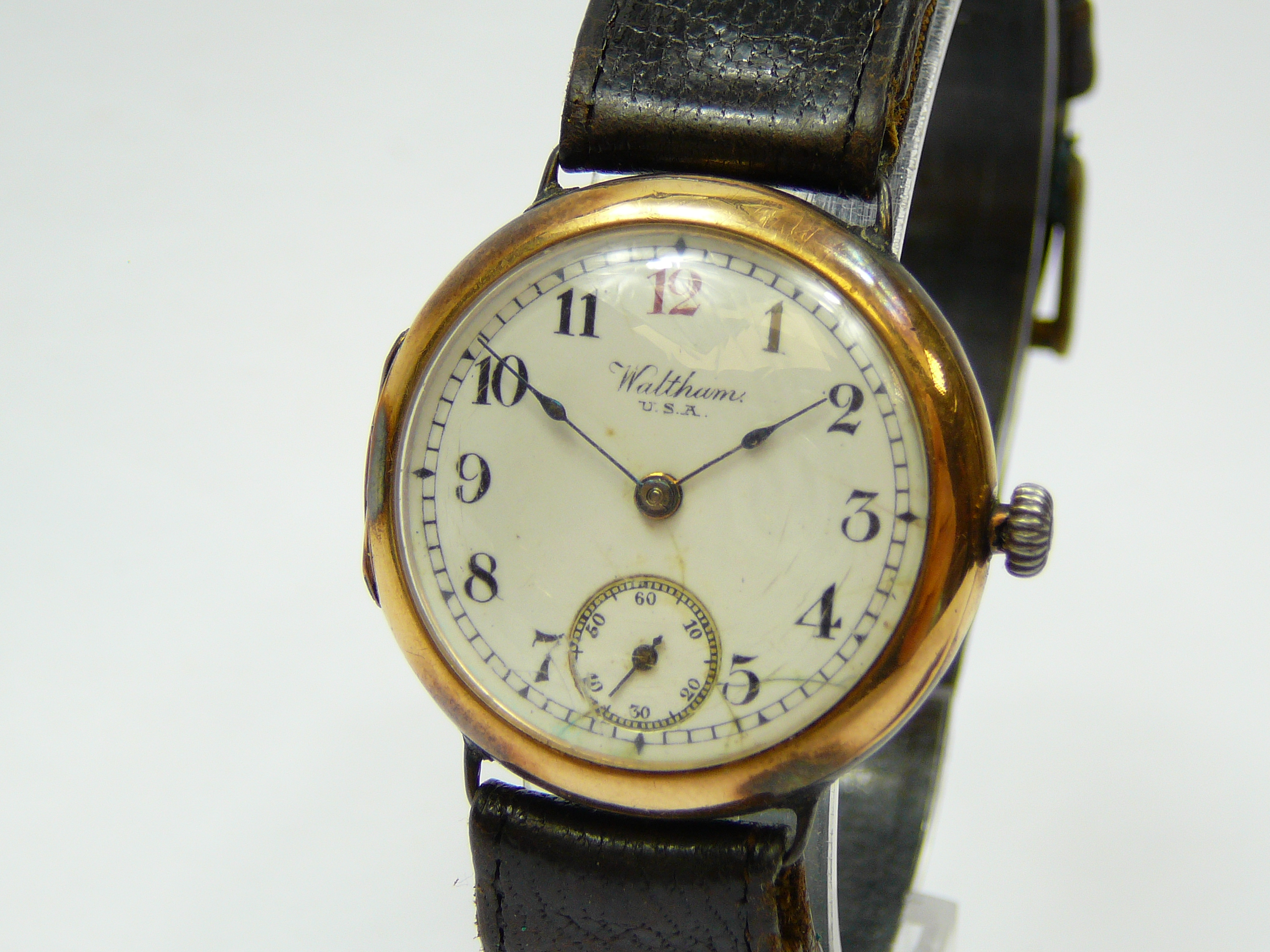 Gents Vintage gold Waltham wristwatch - Image 2 of 3