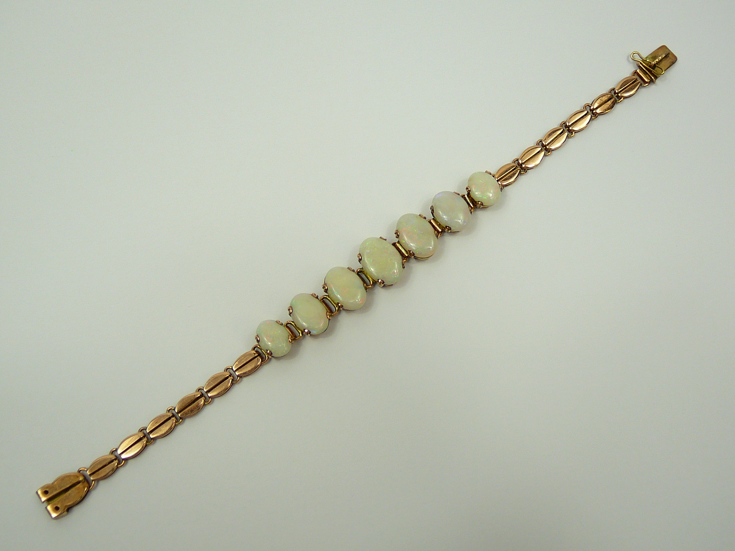 14ct rose gold and opal bracelet