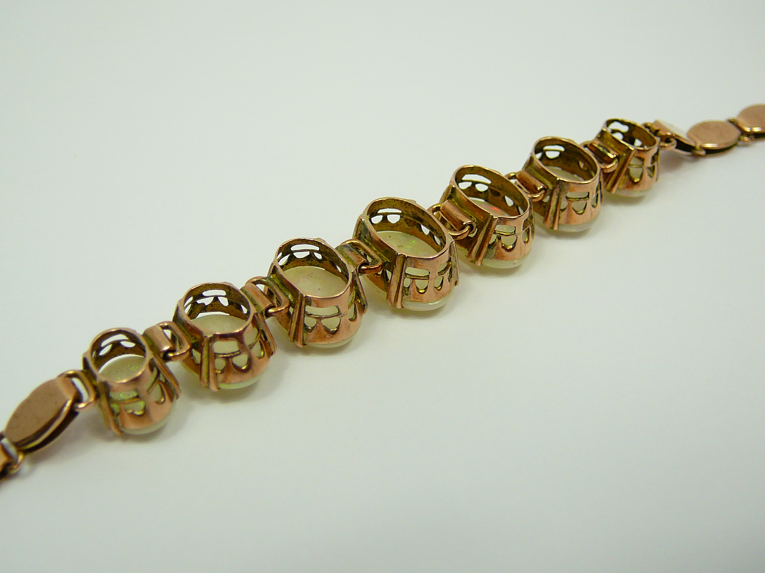 14ct rose gold and opal bracelet - Image 3 of 3