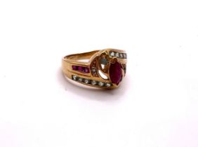 9ct gold alexandrite and ruby ring