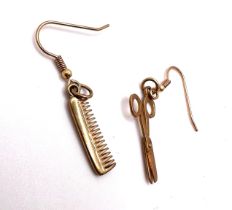 9ct gold hairdresser earrings