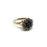 9ct gold sapphire and diamond ring