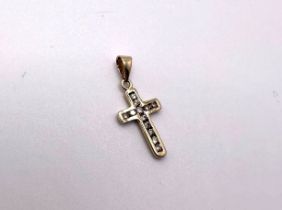 9ct gold diamond cross