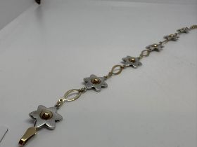 9ct two colour gold bracelet