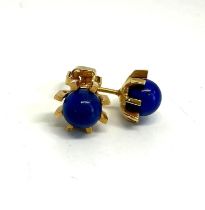 18ct gold lapis stud earrings