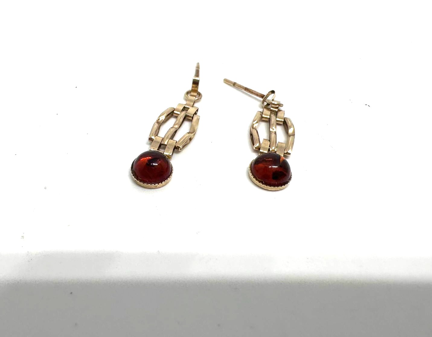9ct gold amber earrings