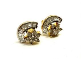 22ct gold diamond stud earrings