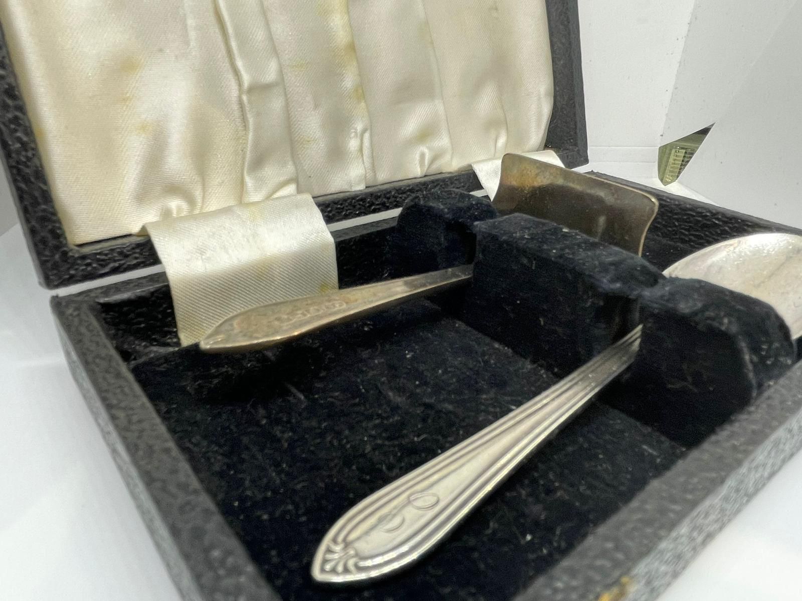 Silver boxed christening set - Image 2 of 2