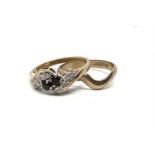 9ct gold sapphire and diamond wedding set