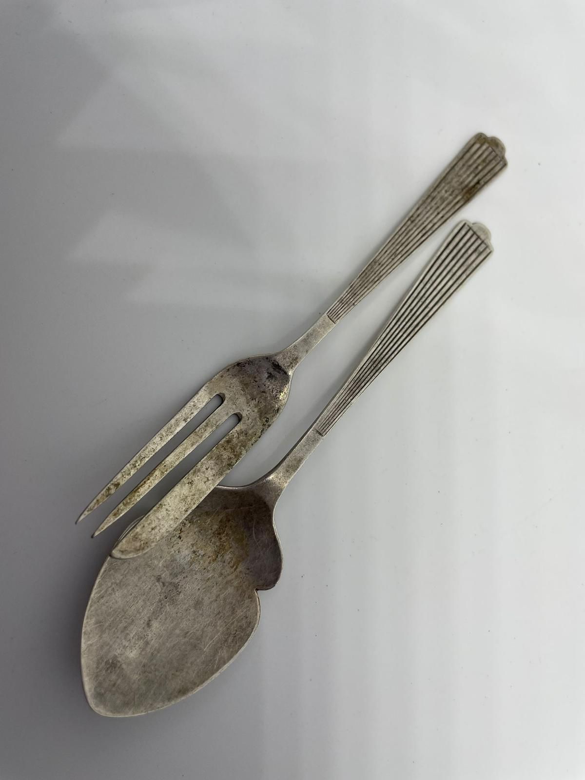 Silver spoon and fork set