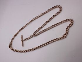 9ct rose gold Albert chain