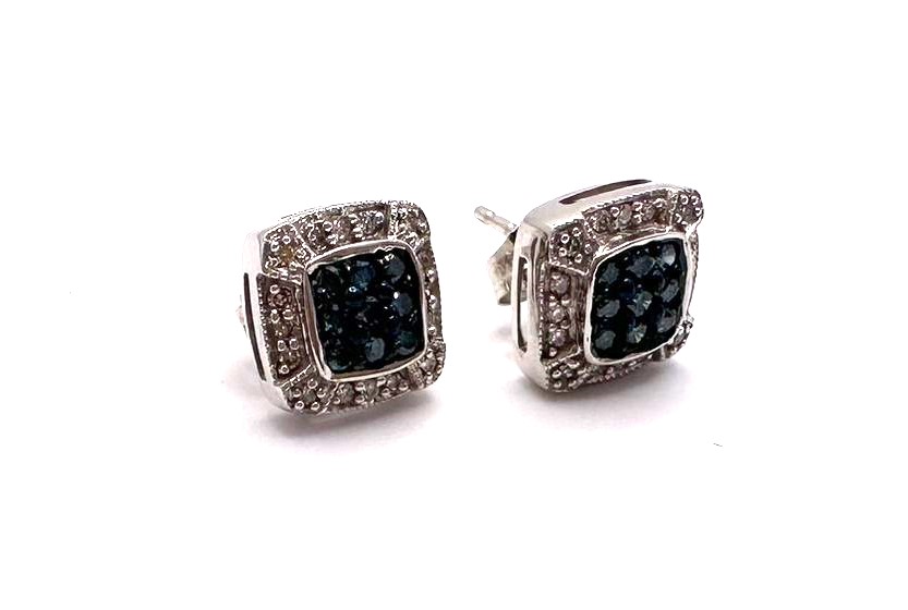 10ct white gold diamond earrings plus - Image 2 of 3