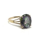 9ct gold mystic topaz ring