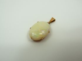 14ct rose gold opal pendant