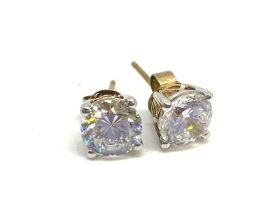 9ct gold CZ stud earrings