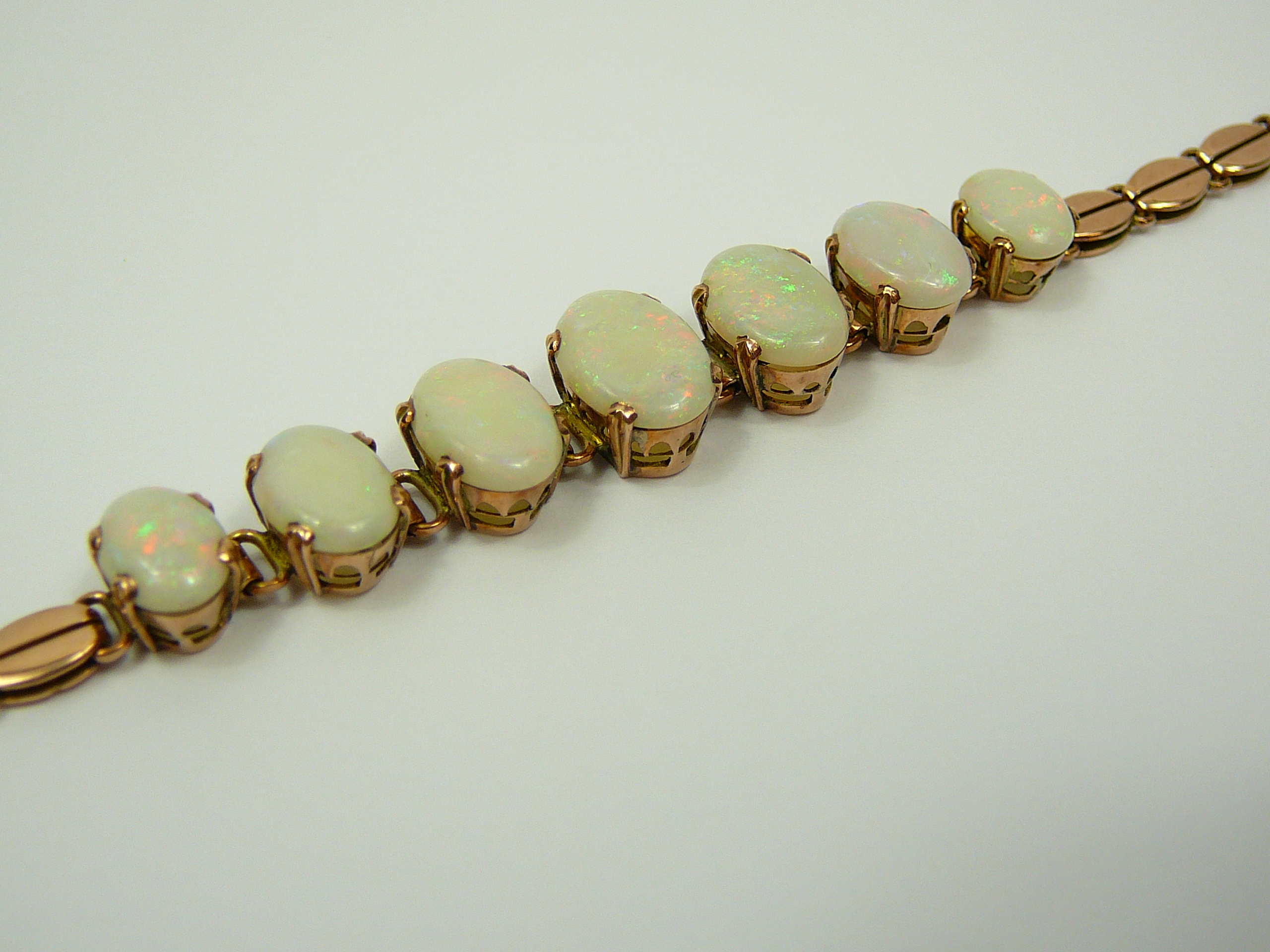 14ct rose gold and opal bracelet - Image 2 of 3