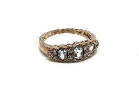 9ct gold blue topaz and diamond ring