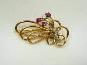 18ct gold diamond brooch