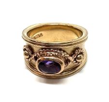 9ct welsh gold amethyst ring