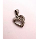 9ct white gold diamond pendant