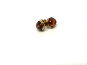 9ct gold amber stud earrings