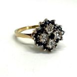 9ct gold sapphire and diamond ring