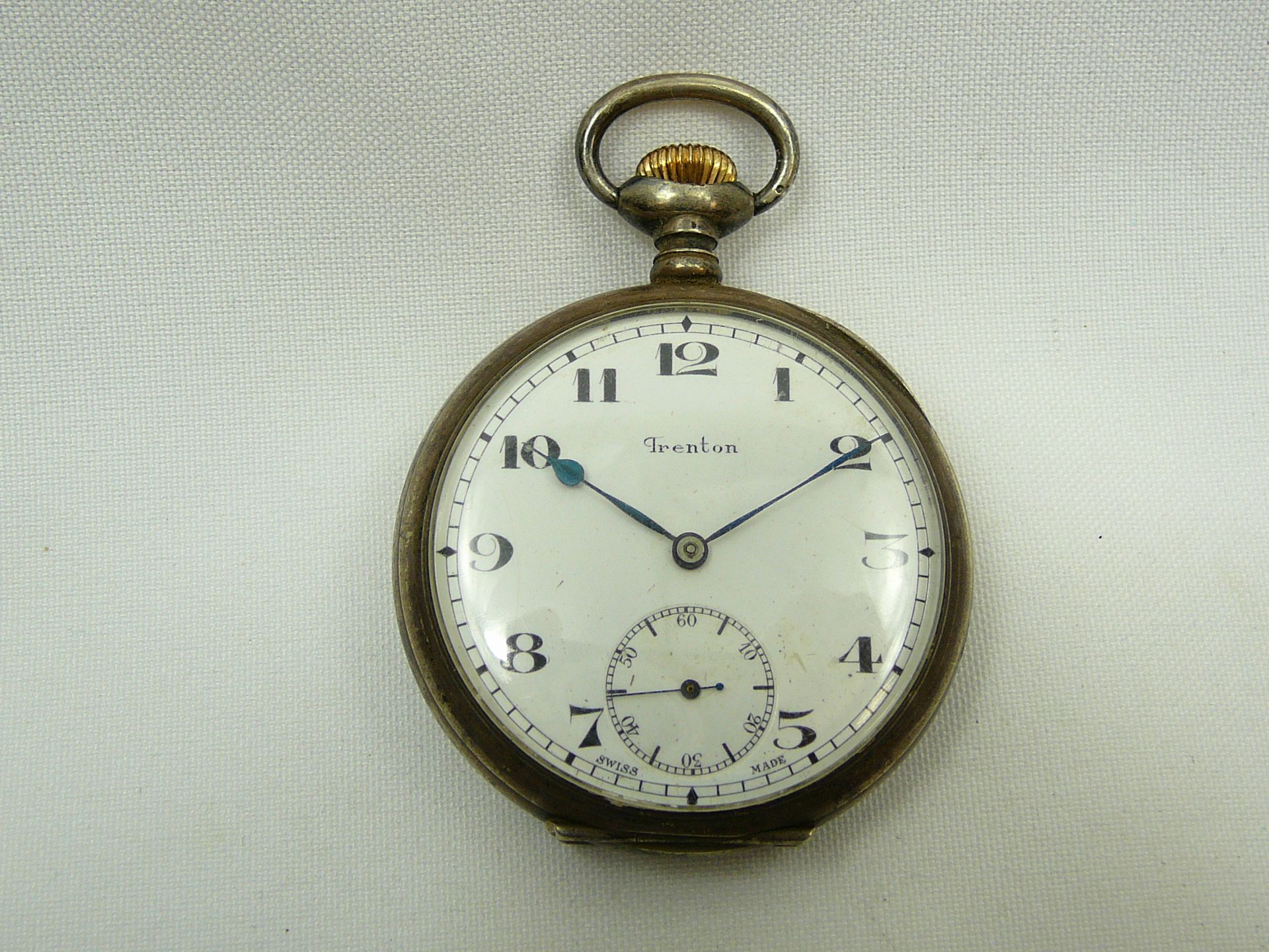 Gents Antique Silver Pocket Watch by Trenton