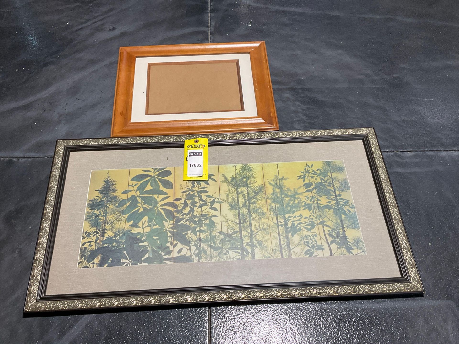 ( 2 ) HOME DECOR, APPROXIMATELY 43€ L X 24€ W; FRAME APPROXIMATELY 24€ L X 20€ W